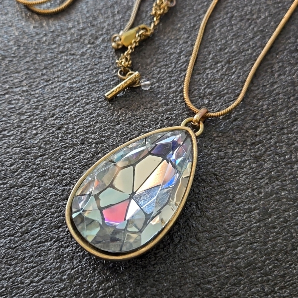 Kenneth Cole long large rhinestone necklace